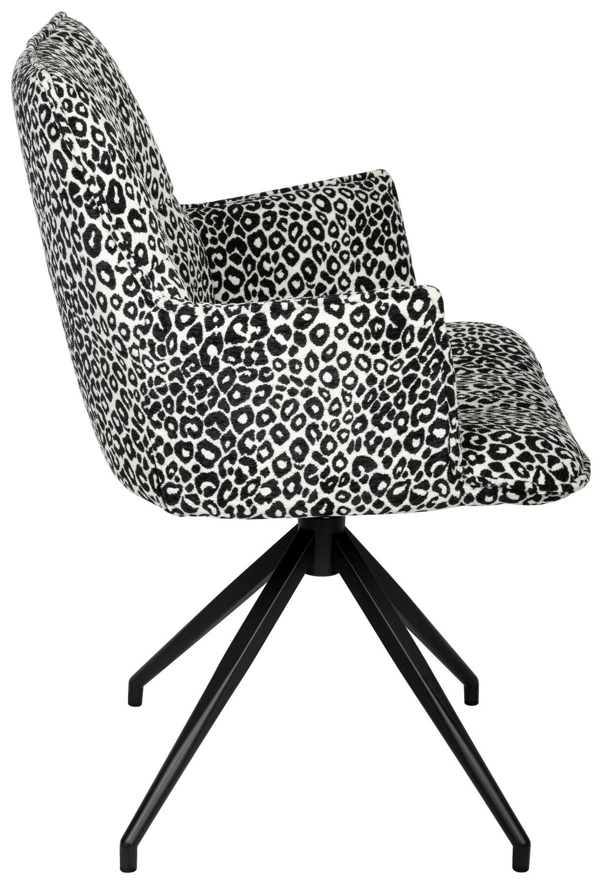 ARMLEHNSTUHL  in Eisen Jacquard  - Schwarz/Weiß, Design, Textil/Metall (59/89.5/63cm) - Novel