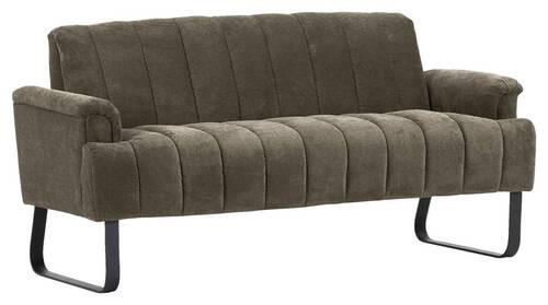 SITZBANK in Textil Dunkelbraun  - Dunkelbraun/Schwarz, Design, Textil/Metall (195/89/75cm) - Novel
