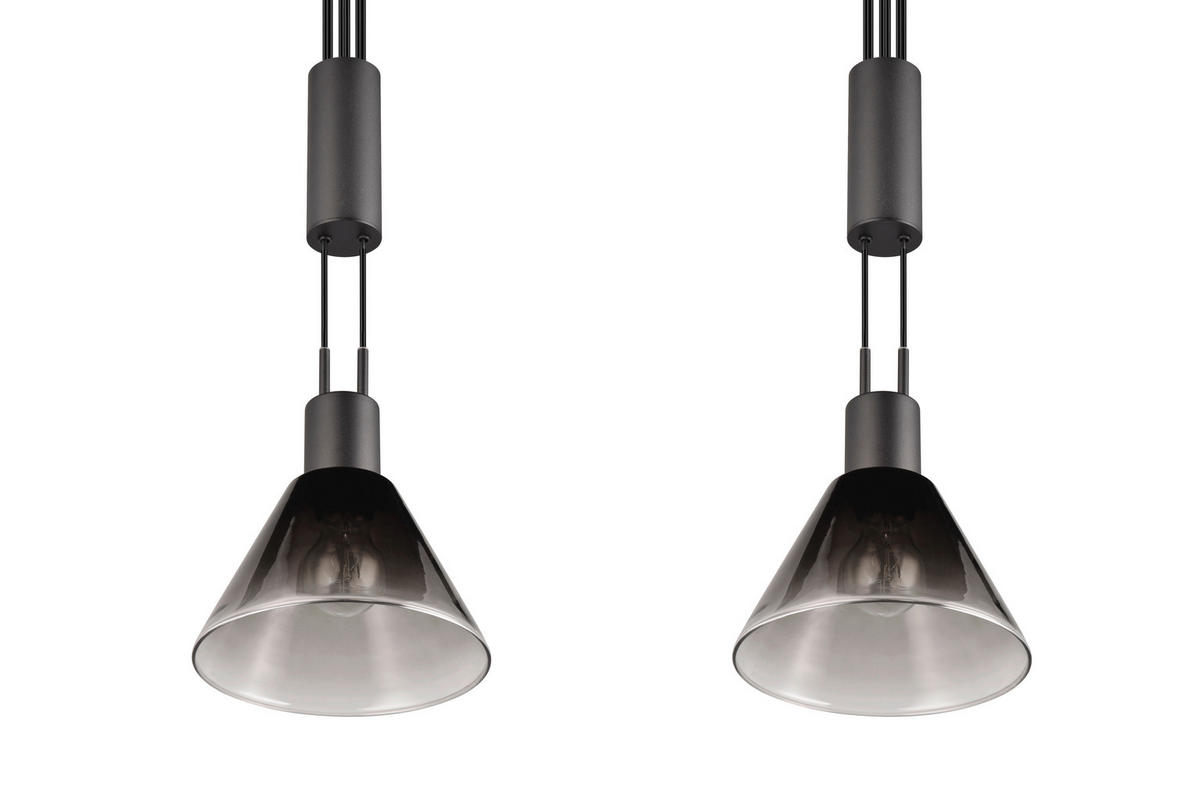 HÄNGELEUCHTE 95/19/160 cm    - Weiss/Nickelfarben, Konventionell, Glas/Metall (95/19/160cm) - Trio Leuchten