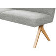 ECKBANK 218/172 cm Webstoff Hellgrau Eiche vollmassiv   - Eichefarben/Hellgrau, KONVENTIONELL, Holz/Textil (218/172cm) - Linea Natura