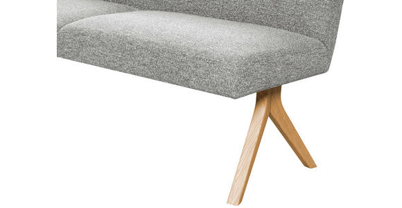 ECKBANK 218/172 cm Webstoff Hellgrau Eiche vollmassiv   - Eichefarben/Hellgrau, KONVENTIONELL, Holz/Textil (218/172cm) - Linea Natura