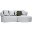 ECKSOFA in Chenille Hellgrau  235/166 cm  - Hellgrau/Schwarz, MODERN, Kunststoff/Textil (235/166cm) - Hom`in