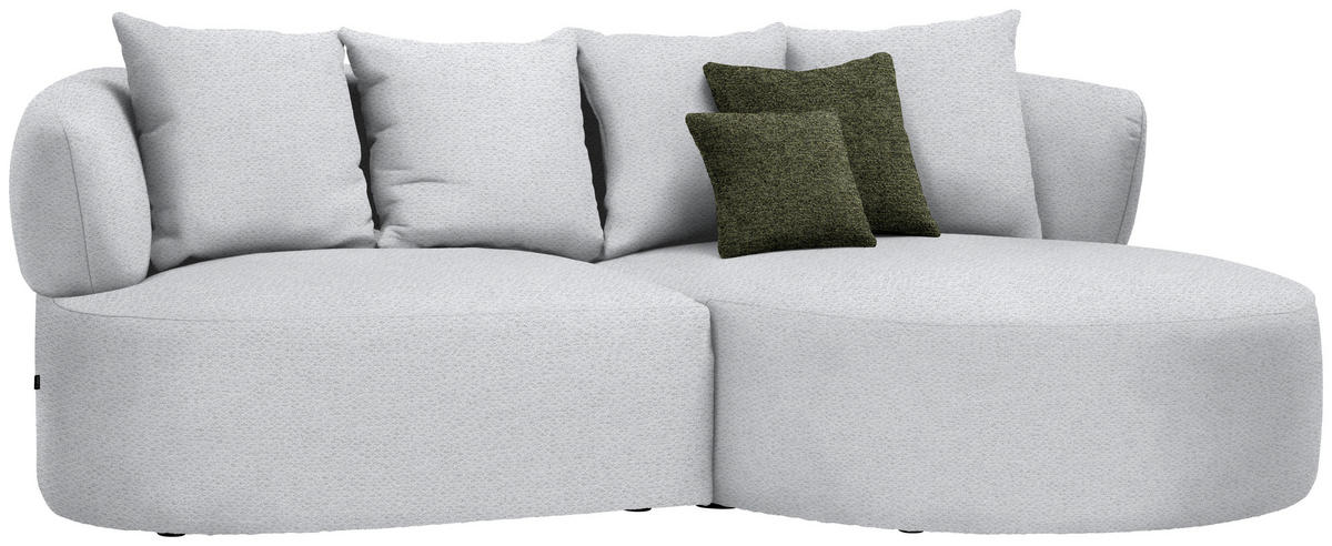 ECKSOFA in Chenille Hellgrau  235/166 cm  - Hellgrau/Schwarz, MODERN, Kunststoff/Textil (235/166cm) - Hom`in