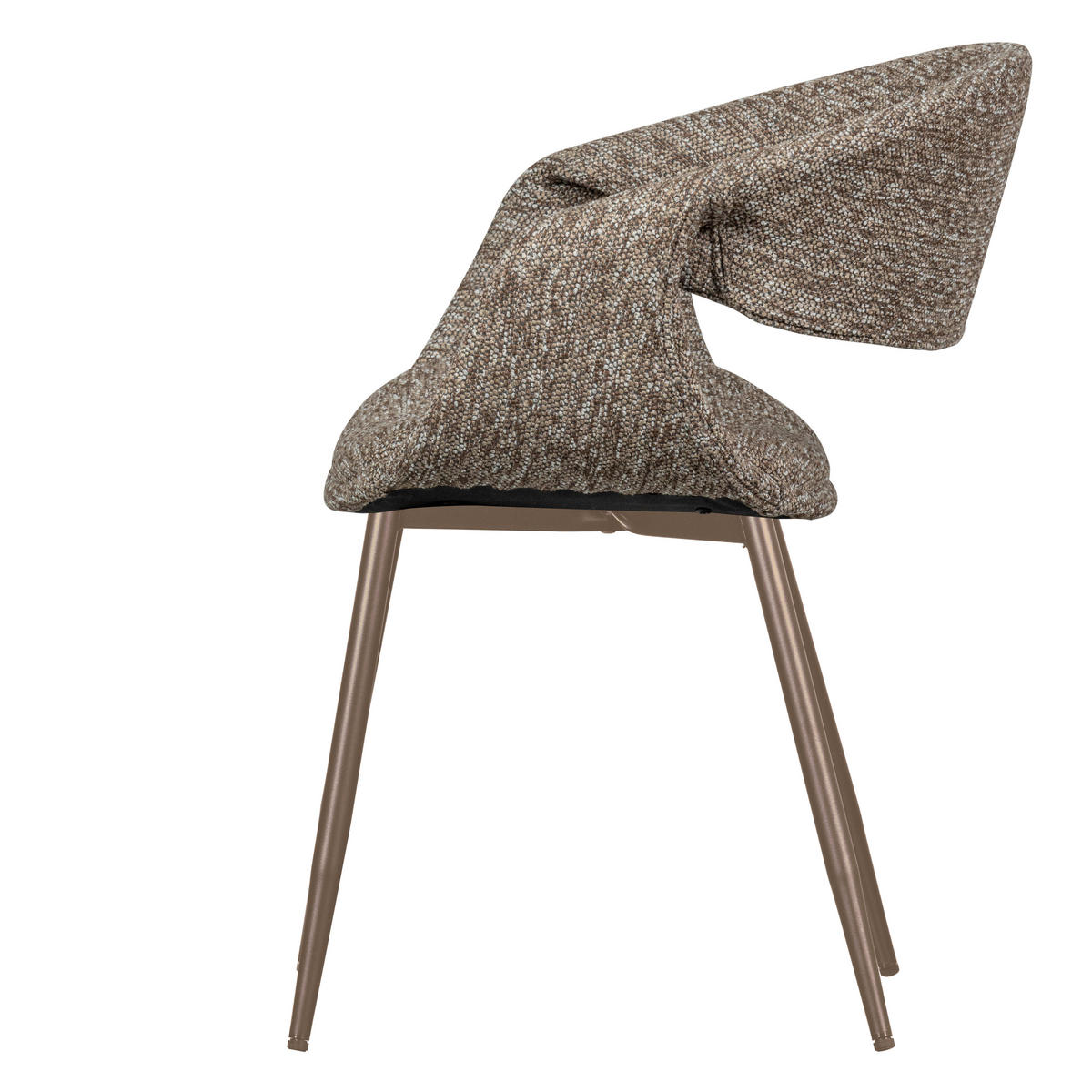 ARMLEHNSTUHL-SET 2 Stück  in Kupfer Webstoff  - Braun/Kupferfarben, MODERN, Textil/Metall (57/78/57cm) - Livetastic