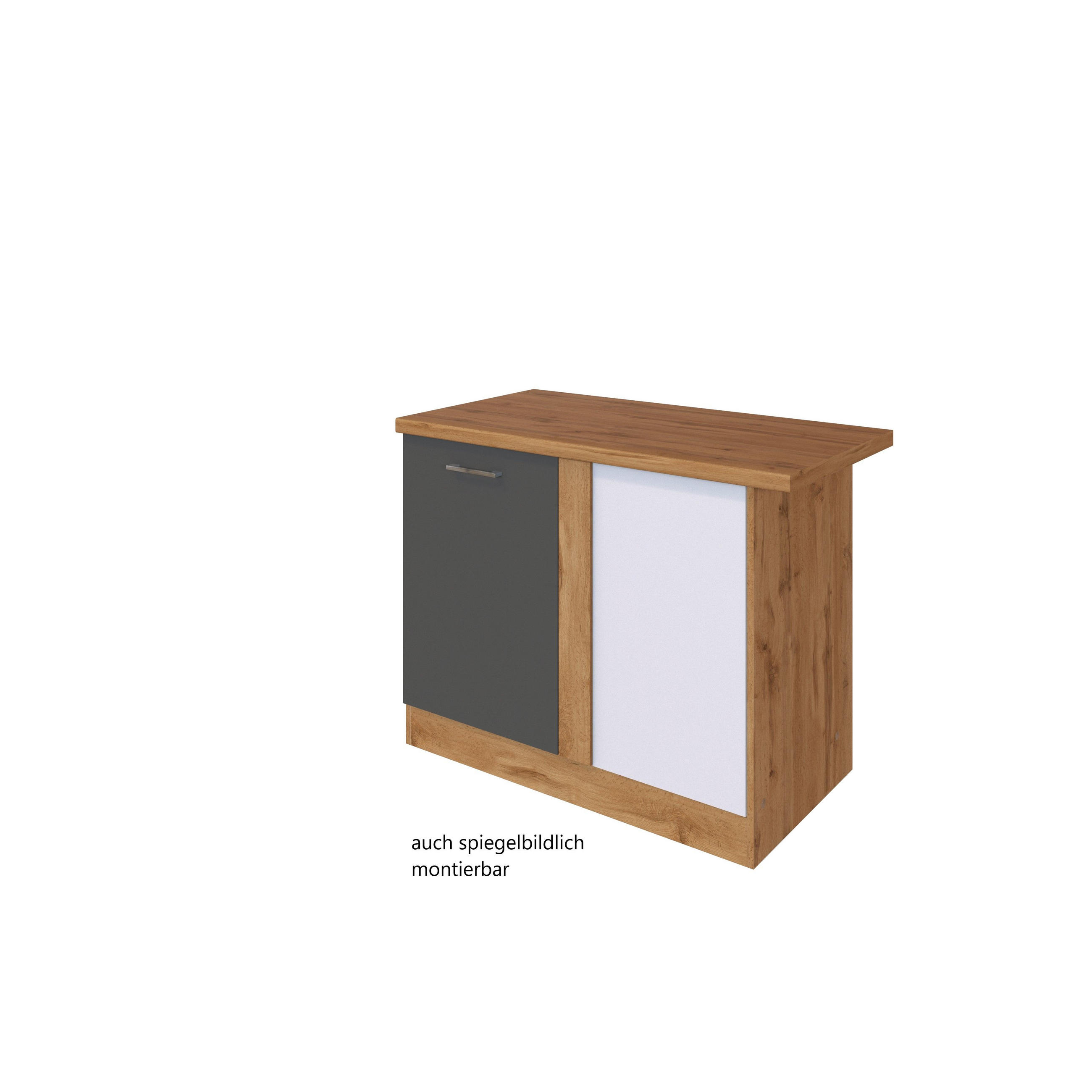 ECKUNTERSCHRANK 110/85/60 cm  - Chromfarben/Anthrazit, Modern, Holzwerkstoff/Metall (110/85/60cm) - Held
