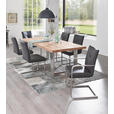 ESSTISCH in Holz, Metall 220/100/77 cm  - Edelstahlfarben/Eichefarben, Design, Holz/Metall (220/100/77cm) - Novel