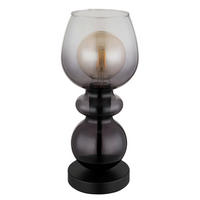 TISCHLEUCHTE - Klar/Schwarz, Basics, Glas/Kunststoff (15/34,4cm) - Globo
