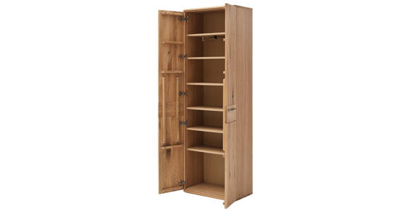 GARDEROBENSCHRANK  in 65/197/38 cm  - Eichefarben/Nickelfarben, Natur, Holz/Holzwerkstoff (65/197/38cm) - Linea Natura