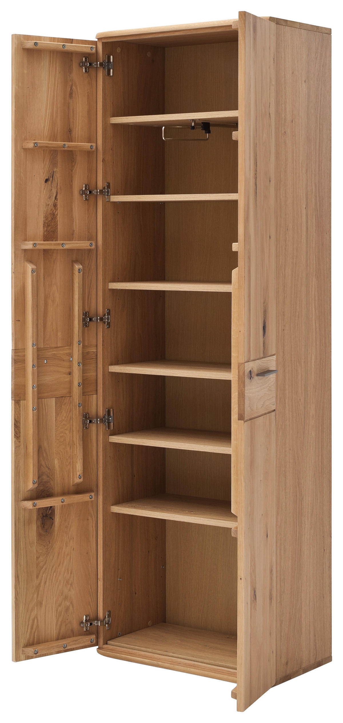 GARDEROBENSCHRANK  in 65/197/38 cm  - Eichefarben/Nickelfarben, Natur, Holz/Holzwerkstoff (65/197/38cm) - Linea Natura