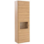 VITRINE in Eichefarben  - Eichefarben/Silberfarben, KONVENTIONELL, Glas/Holzwerkstoff (63/208/39cm) - Cantus