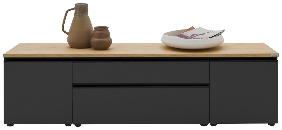 LOWBOARD  in 180/46/41 cm  - Eichefarben/Anthrazit, Design, Holzwerkstoff/Kunststoff (180/46/41cm) - Dieter Knoll