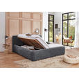 POLSTERBETT 160/200 cm,  in Grau, Bettkasten, Lattenroste,  - Birkefarben/Buchefarben, Design, Holz/Textil (160/200cm) - Xora