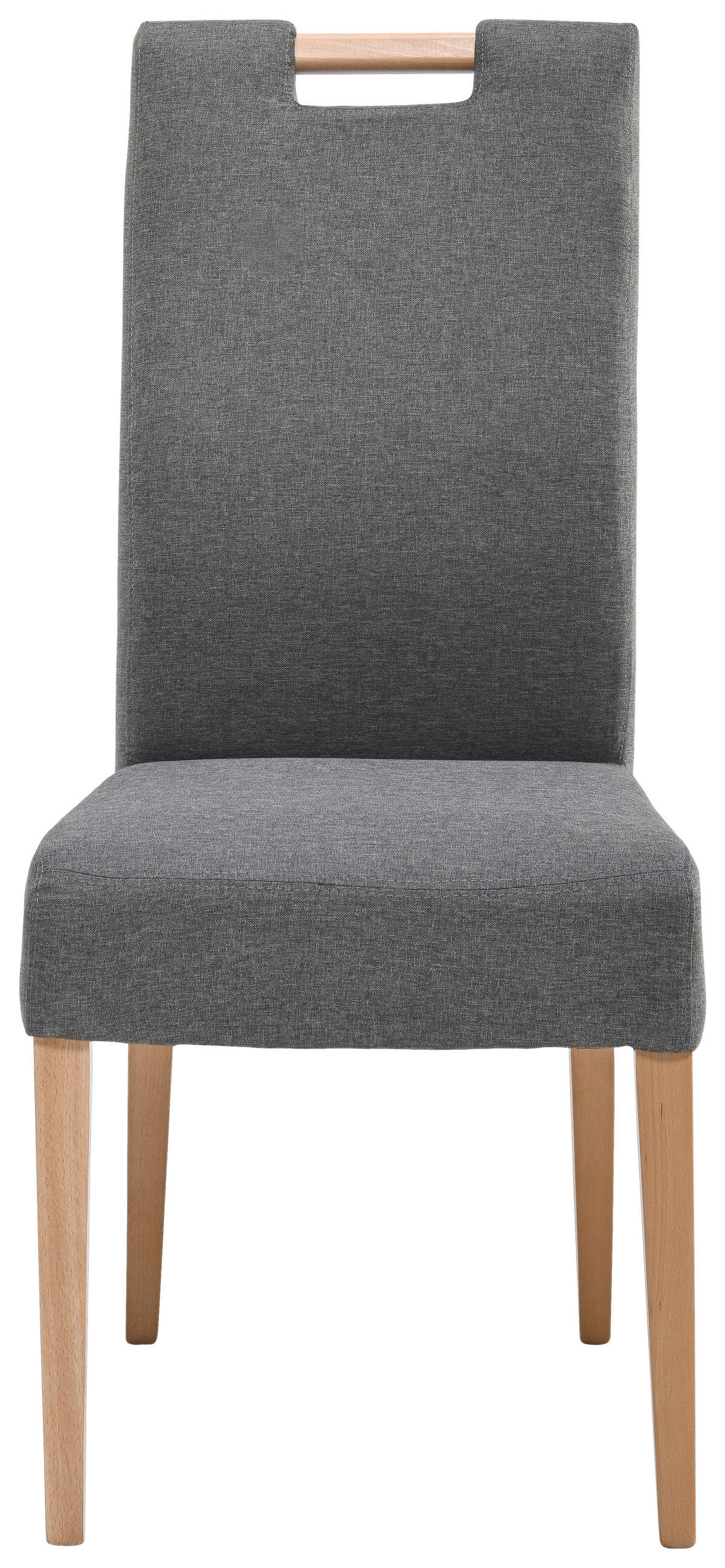 STUHL Webstoff Eichefarben, Grau Eiche massiv  - Eichefarben/Grau, KONVENTIONELL, Holz/Textil (47/100/47cm) - Cantus