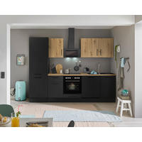 KÜCHENBLOCK 280 cm   in Schwarz, Eiche Artisan  - Schwarz/Eiche Artisan, Basics, Holzwerkstoff/Metall (280cm) - MID.YOU