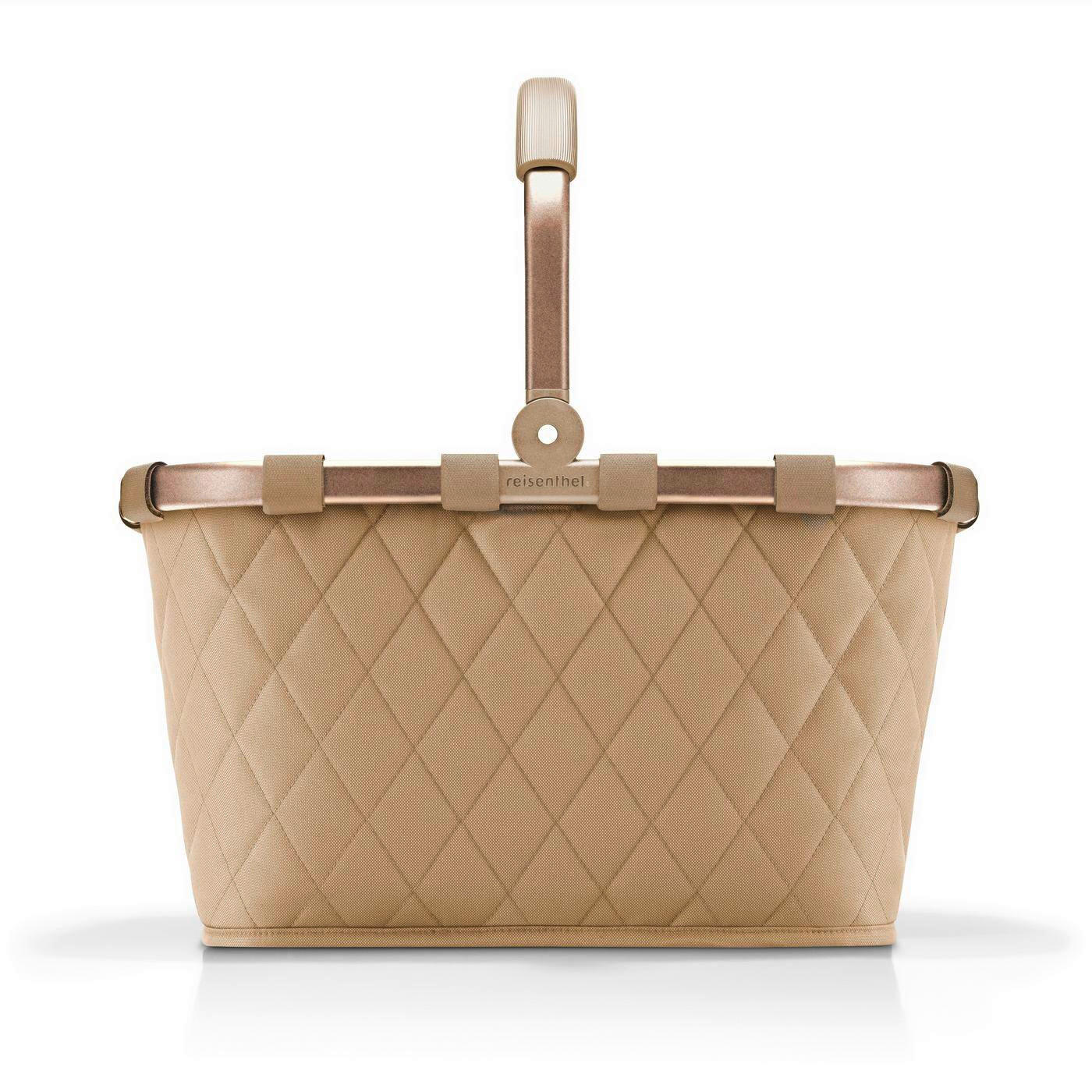 Reisenthel Einkaufskorb Carrybag frame rhombus ginger Gold, Sand 49x29x28 cm