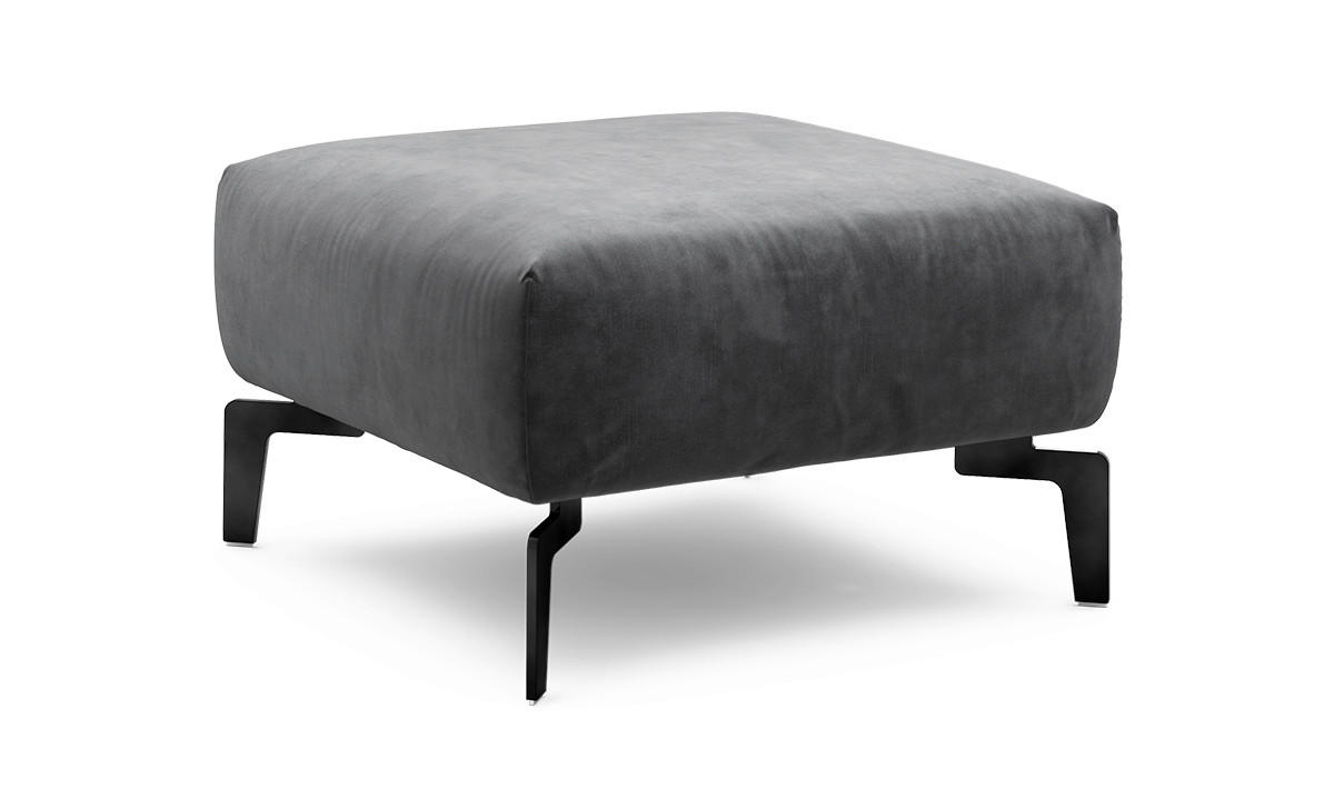 HOCKER Samt Anthrazit  - Anthrazit/Schwarz, Design, Textil/Metall (70/70/46cm) - SENSOO