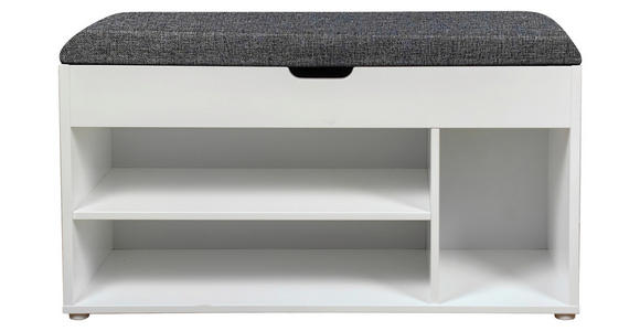 GARDEROBENBANK - Weiß/Grau, Basics, Kunststoff/Textil (80/44/30cm) - Carryhome