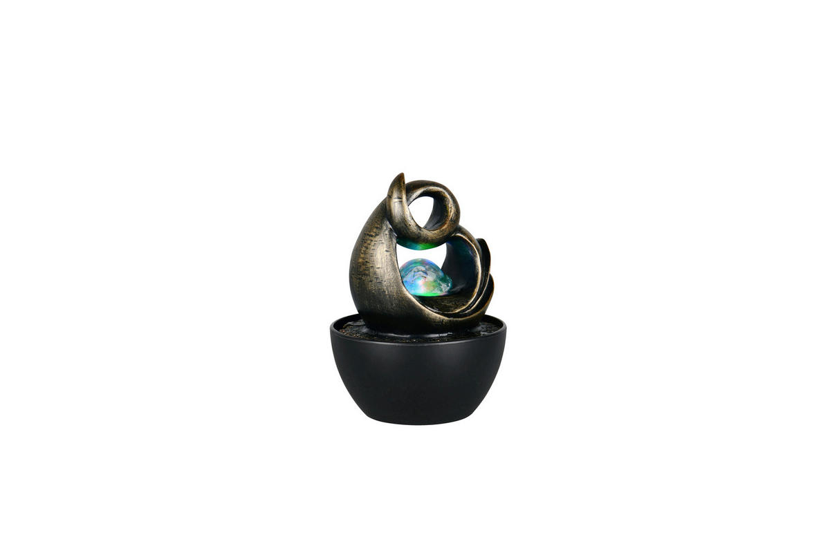 ZIMMERBRUNNEN  - Klar/Schwarz, LIFESTYLE, Glas/Kunststoff (13/19/13cm)