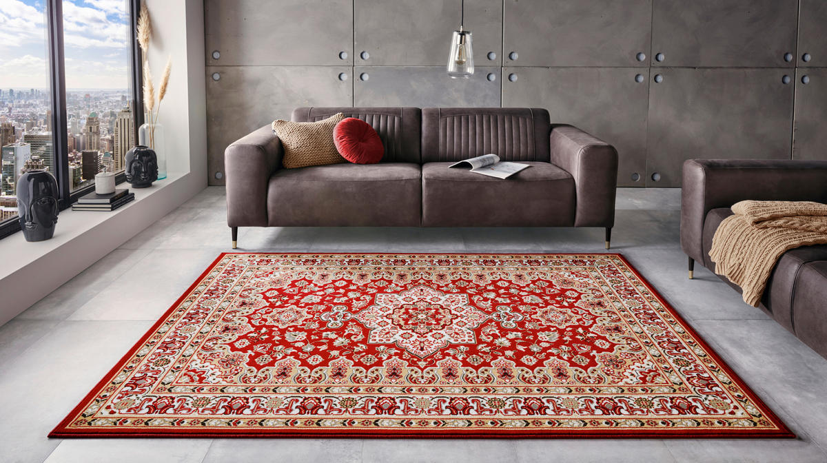 VINTAGE-TEPPICH 160/230 cm Mirkan Multicolor, Rot  - Rot/Multicolor, Basics, Kunststoff/Textil (160/230cm)