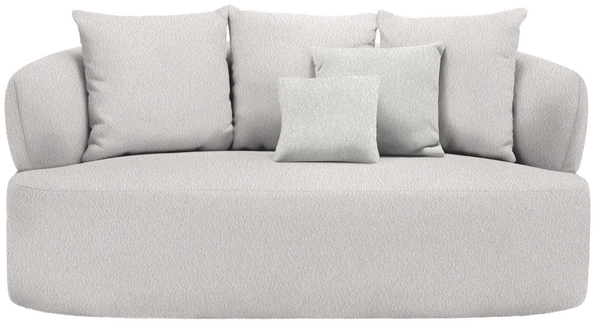 2-SITZER-SOFA  in Bouclé Altrosa  - Sandfarben/Schwarz, MODERN, Kunststoff/Textil (177/86/105cm) - Hom`in