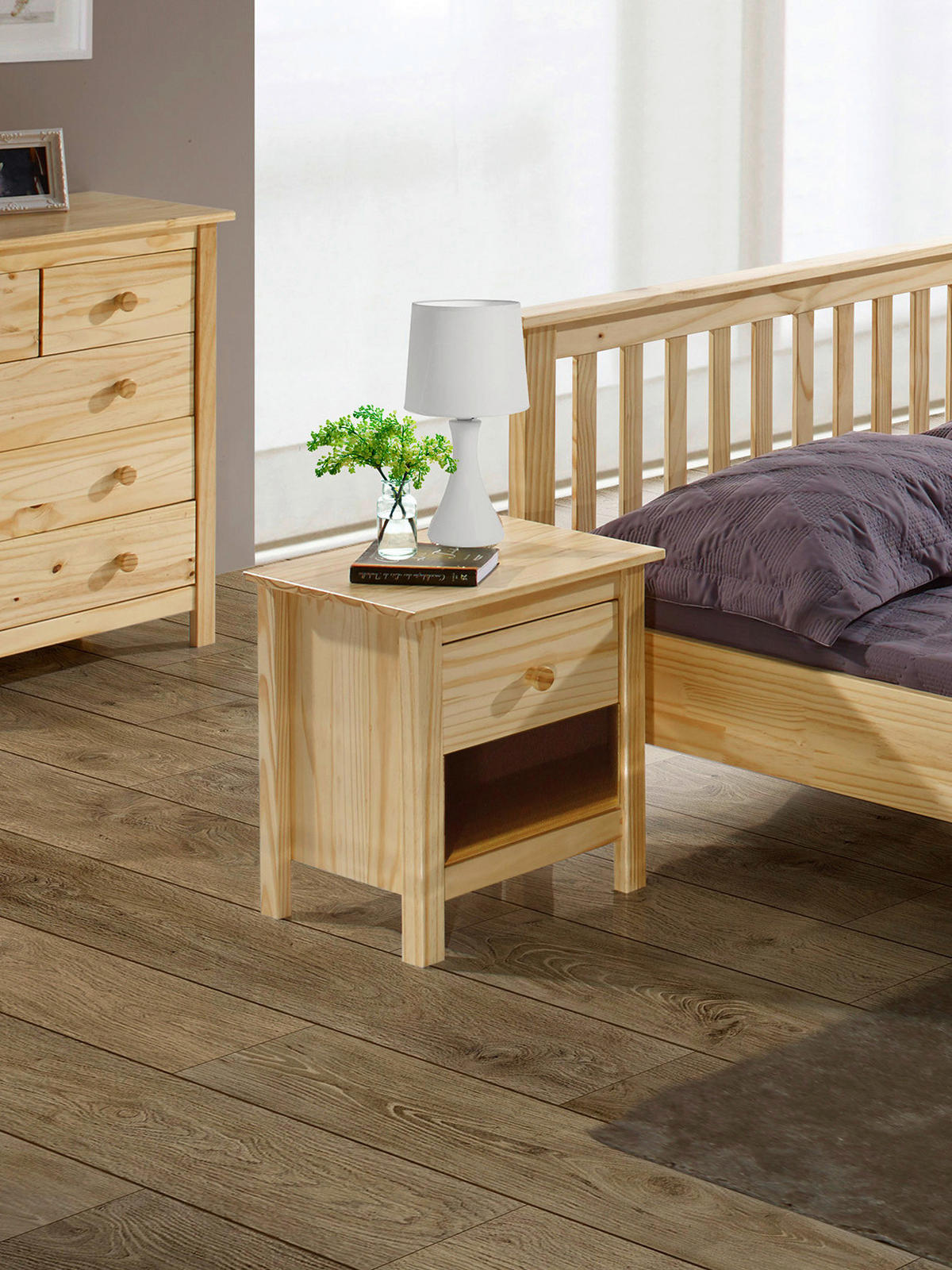 NACHTSCHRANK 46/50/37 cm Kiefer massiv  - Naturfarben, Natur, Holz (46/50/37cm) - Livetastic