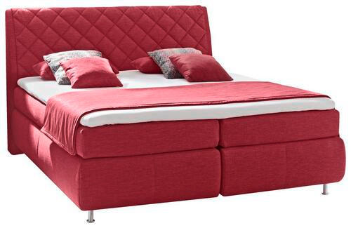 POSTEL BOXSPRING, 180/200 cm, červená - barvy hliníku/červená, Konvenční, kov/textil (180/200cm) - Dieter Knoll