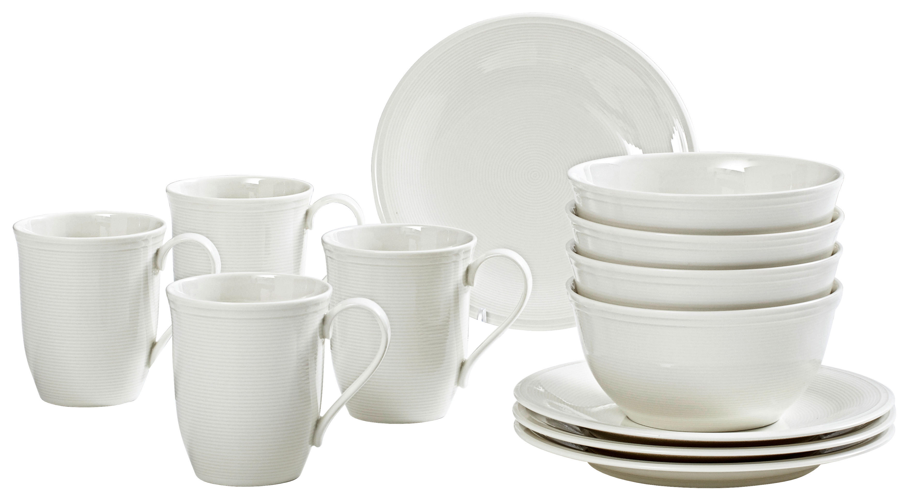 RAŇAJKOVÁ SÚPRAVA 12dielna, jemný porcelán (fine china) - krémová, Lifestyle, keramika (29/24/23cm) - like.Villeroy & Boch
