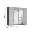 SCHWEBETÜRENSCHRANK 271/223/68 cm 4-türig Graphitfarben, Grau  - Chromfarben/Graphitfarben, Design, Glas/Holzwerkstoff (271/223/68cm) - Novel