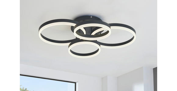LED-DECKENLEUCHTE 60 W     - Anthrazit, Design, Kunststoff/Metall (93/16/75cm) - Ambiente