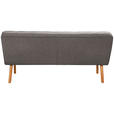 SITZBANK 183/90/79 cm Webstoff Grau Eiche vollmassiv  - Eichefarben/Grau, Design, Holz/Textil (183/90/79cm) - Linea Natura