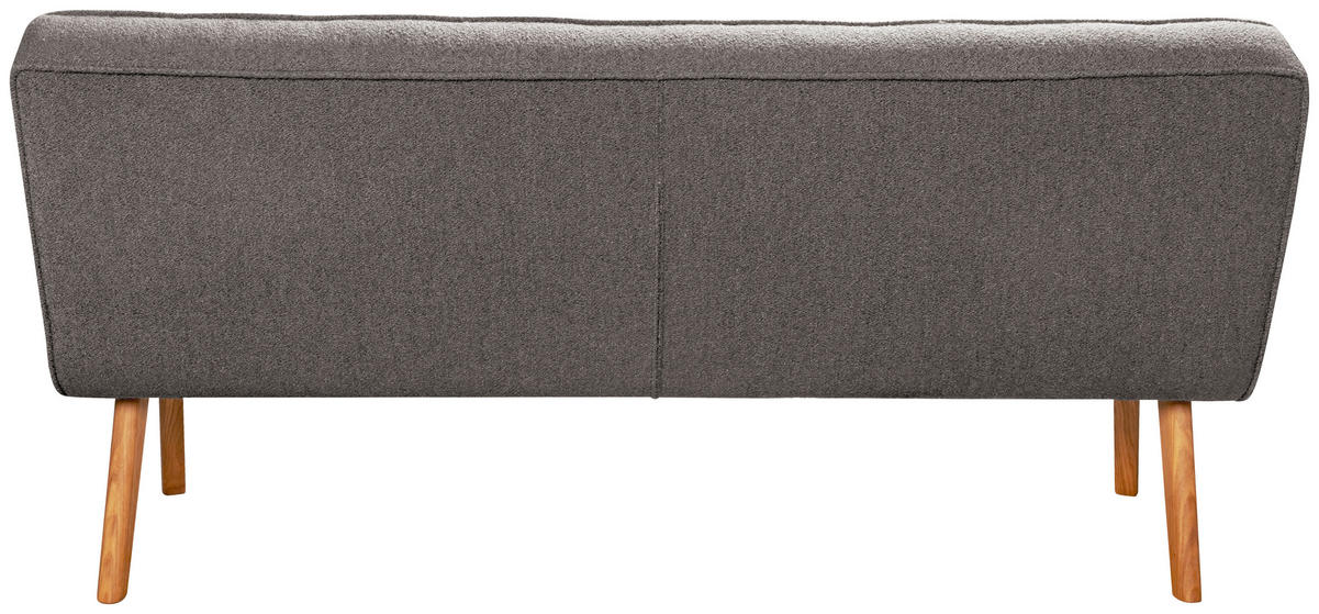 SITZBANK 183/90/79 cm Webstoff Grau Eiche vollmassiv  - Eichefarben/Grau, Design, Holz/Textil (183/90/79cm) - Linea Natura