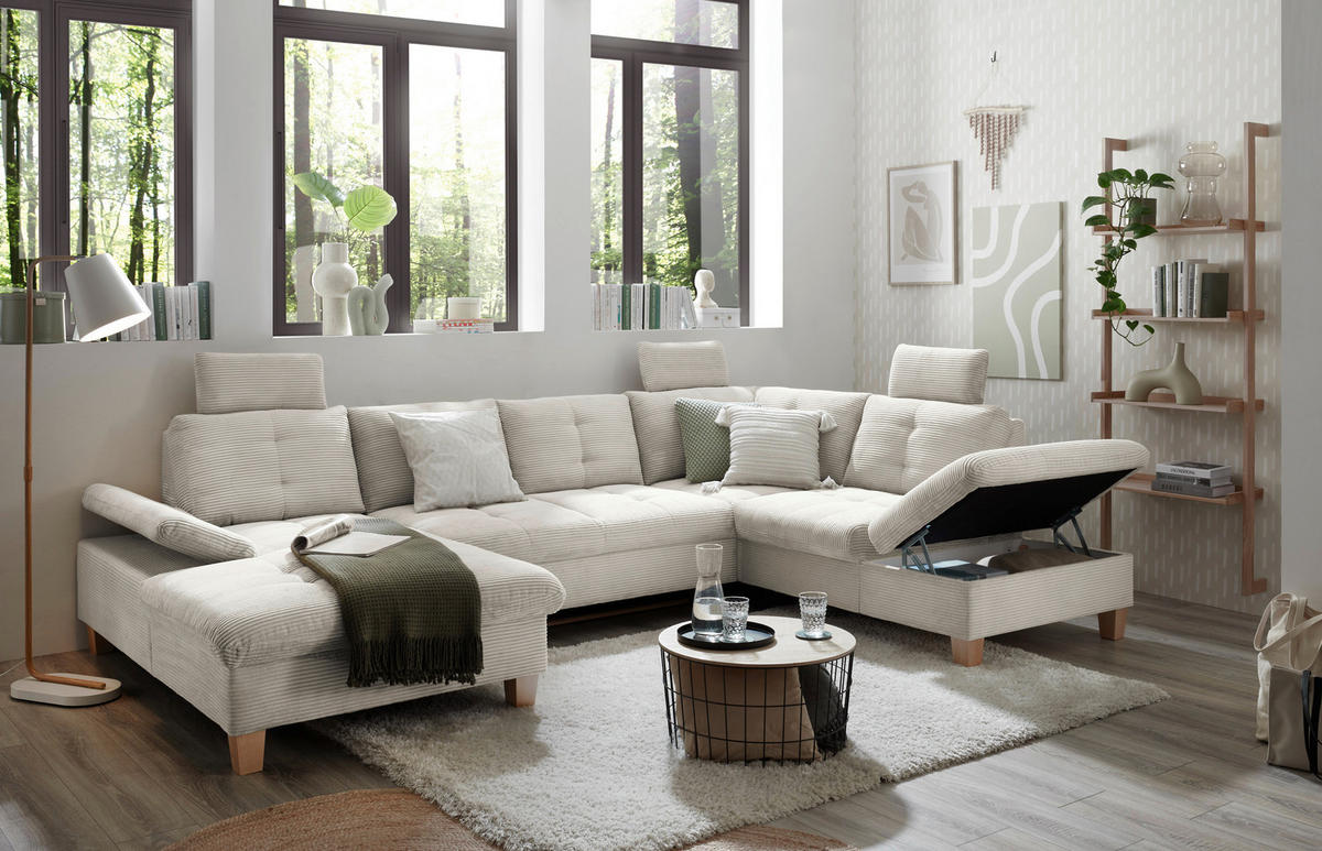 SOFFA i manchester beige  - beige/ekfärgad, Klassisk, trä/textil (170/324/220cm) - MID.YOU
