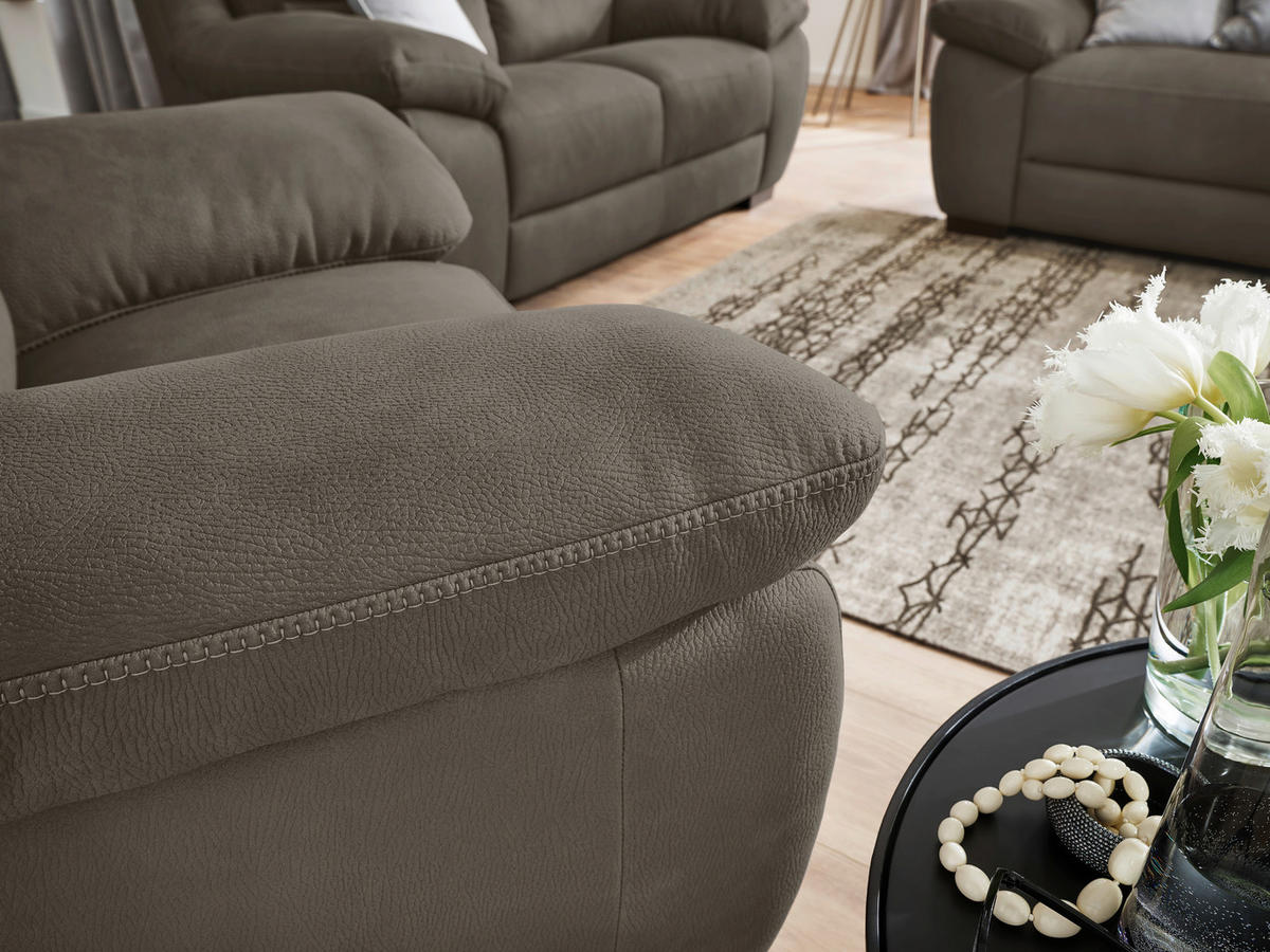 2,5-SITZER in Webstoff Braun, Greige  - Wengefarben/Greige, Konventionell, Holz/Textil (210/96/99cm) - Livetastic