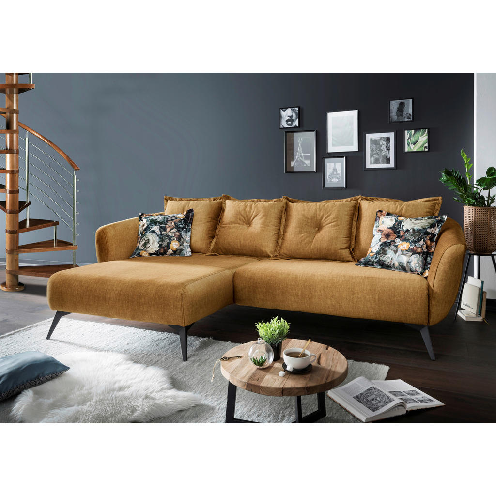 Thumbnail - Livetastic Ecksofa, Gelb, Mehrfarbig, Holz, Textil, Buche, Fichte, Kiefer, Uni, 3-Sitzer, Füllung: Komfortschaum,Schaums...