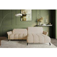 ECKSOFA Beige Flachgewebe Rücken echt, Kopfteilverstellung, Sitztiefenverstellung  - Beige/Schwarz, KONVENTIONELL, Textil/Metall (272/175cm) - Carryhome