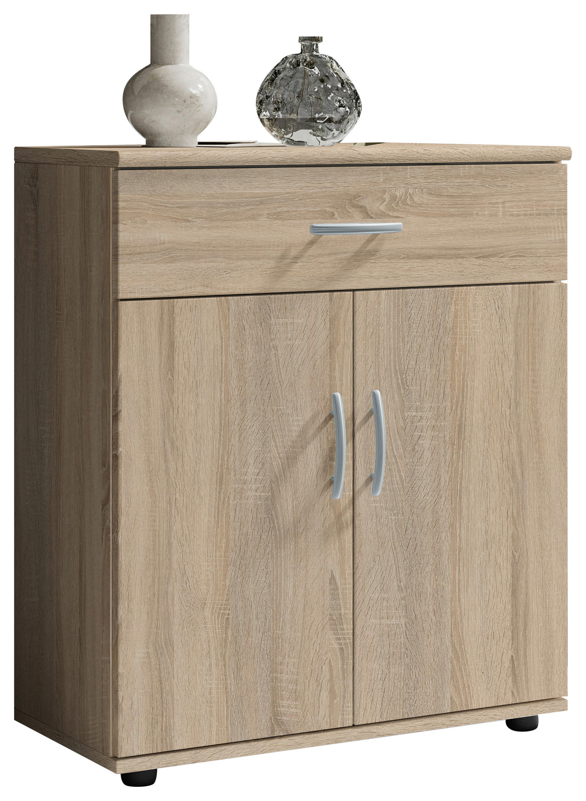 KOMÓD 60/70/30 cm  - ezüst/Sonoma tölgy, Design, műanyag/faalapú anyag (60/70/30cm) - Boxxx
