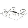 LED-DECKENLEUCHTE 118/127/12 cm  - Schwarz, Design, Kunststoff/Metall (118/127/12cm) - Novel