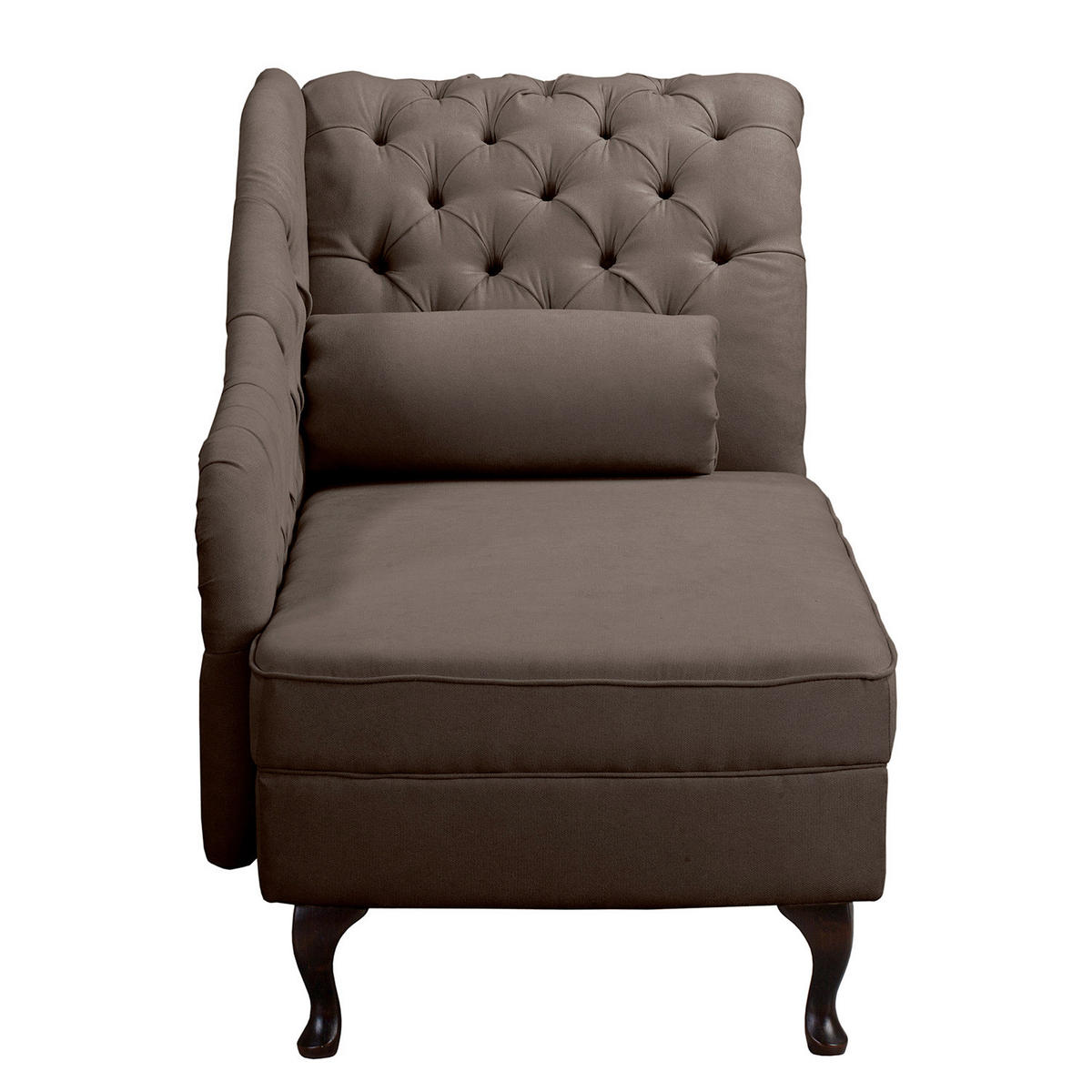 RÉCAMIERE Mikrofaser Graubraun  - Graubraun/Braun, Design, Holz/Textil (185/93/75cm) - Livetastic