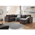WOHNLANDSCHAFT inkl.Funktionen Dunkelgrau Webstoff  - Dunkelgrau/Schwarz, Design, Kunststoff/Textil (205/311/160cm) - Xora