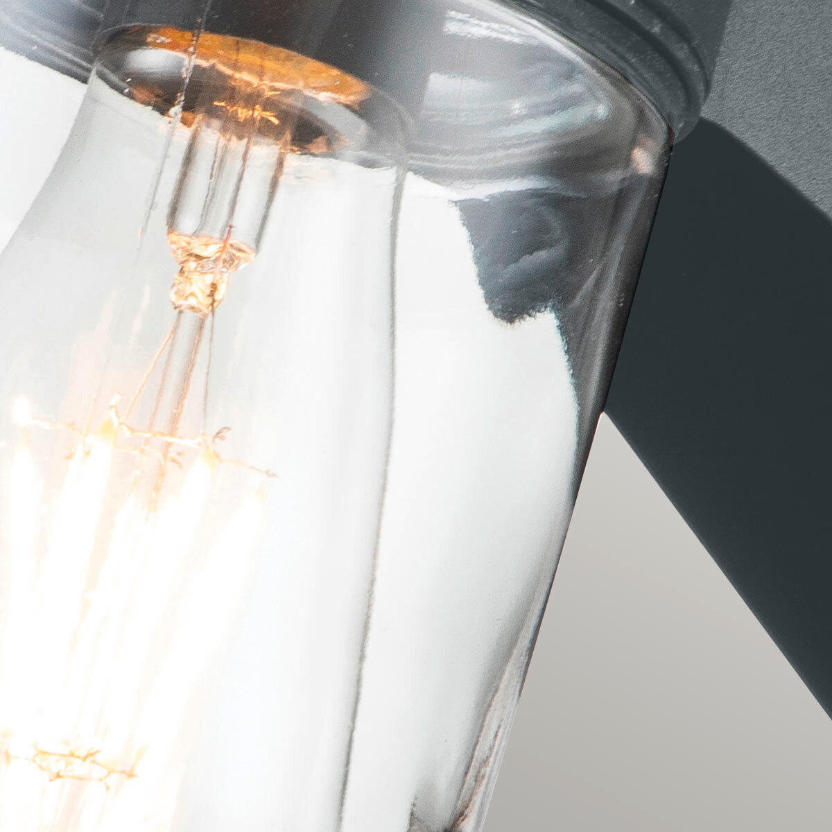 AUßENWANDLEUCHTE   - Grau, Design, Glas/Metall (19,7/10/24,7cm) - Elstead Lighting