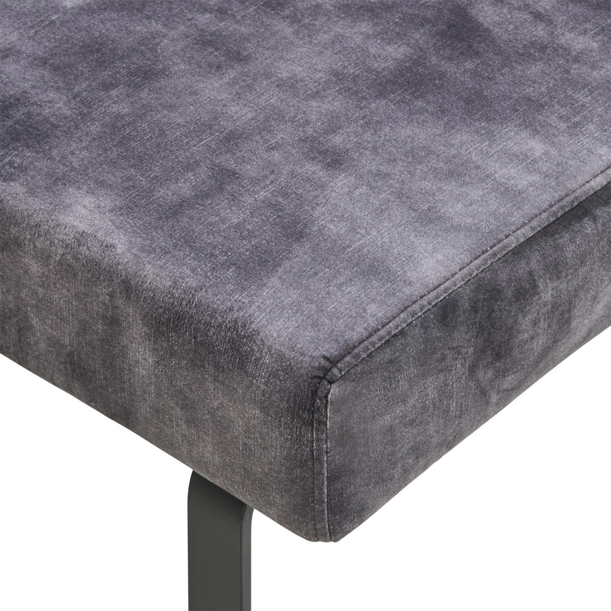 ECKBANK 155/197 cm  in Dunkelgrau  - Dunkelgrau/Schwarz, LIFESTYLE, Textil/Metall (155/197cm) - MID.YOU