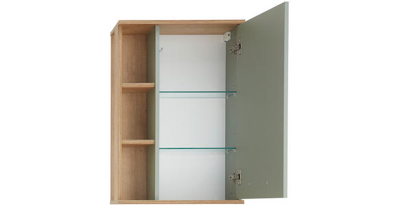 HÄNGESCHRANK 50,5/74,5/20,5 cm  - Eichefarben/Pastellgrün, Design, Glas/Holzwerkstoff (50,5/74,5/20,5cm) - Xora