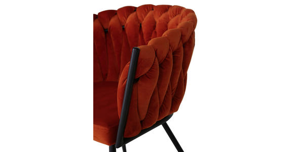 ARMLEHNSTUHL in Aluminium Velours - Schwarz/Orange, LIFESTYLE, Textil/Metall (60/78/55cm) - Landscape