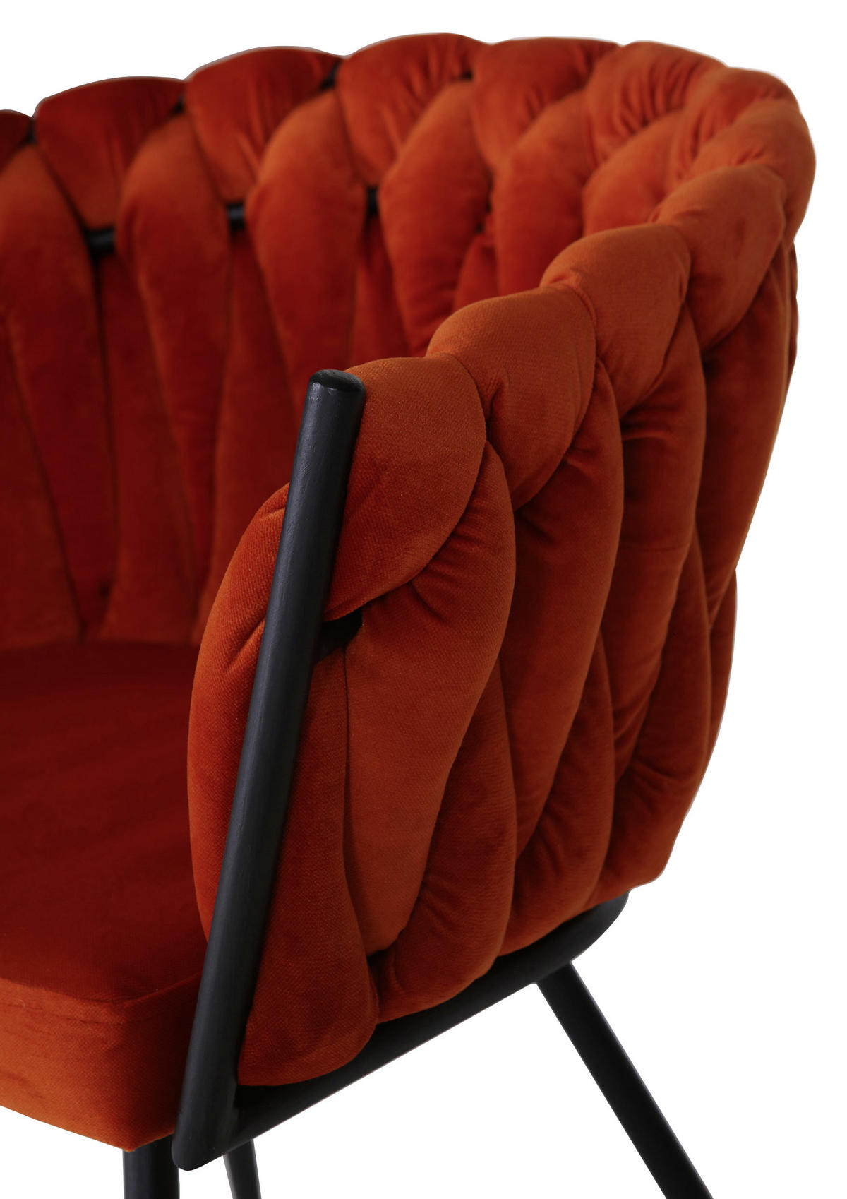 ARMLEHNSTUHL  in Aluminium Velours  - Schwarz/Orange, LIFESTYLE, Textil/Metall (60/78/55cm) - Landscape