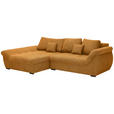 ECKSOFA Senfgelb Flachgewebe  - Senfgelb/Schwarz, Design, Kunststoff/Textil (175/278cm) - Xora