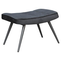 HOCKER Samt Schwarz  - Schwarz, MODERN, Textil/Metall (60/39/41cm) - MID.YOU