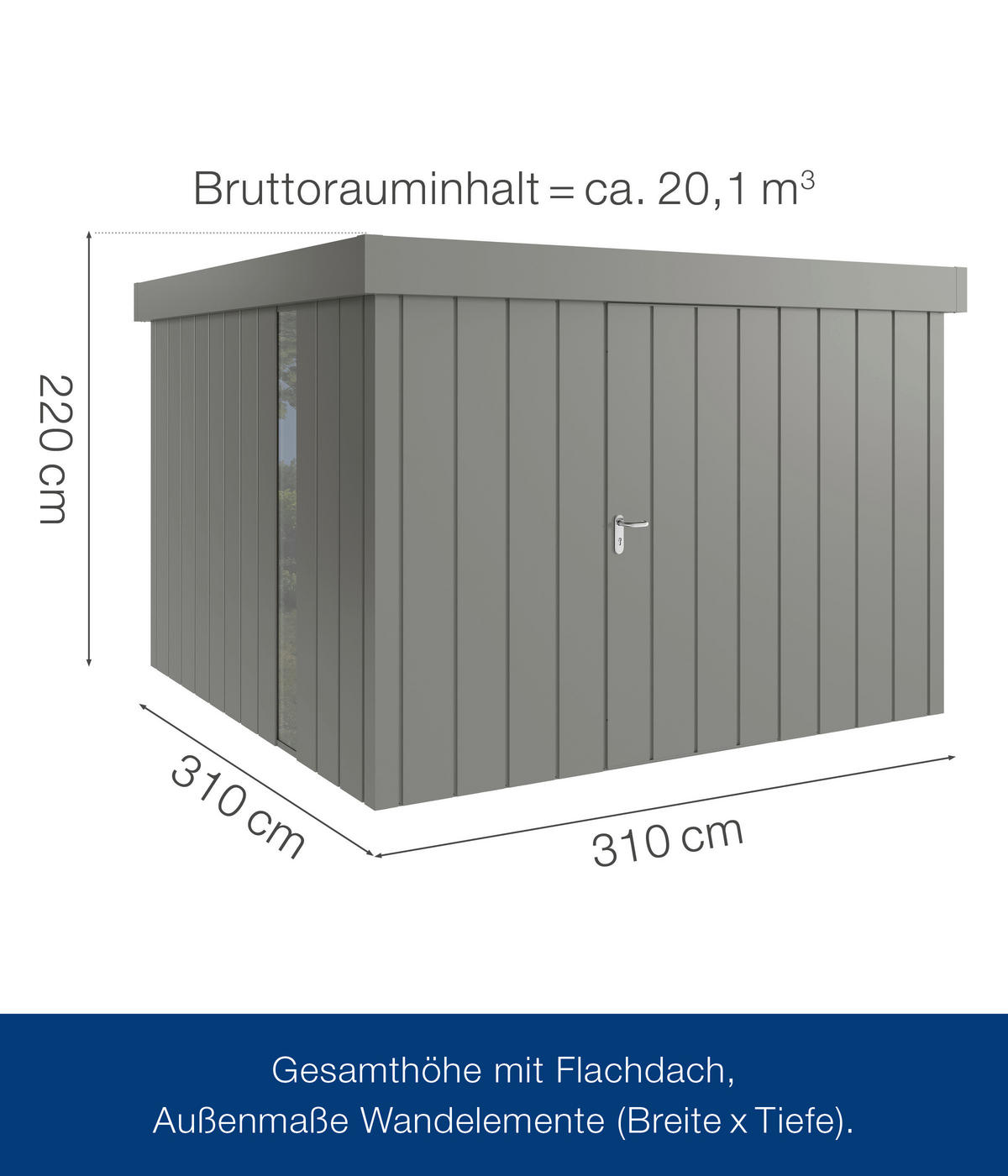 GERÄTEHAUS 325/220/323 cm  - Alufarben, Basics, Metall (325/220/323cm)