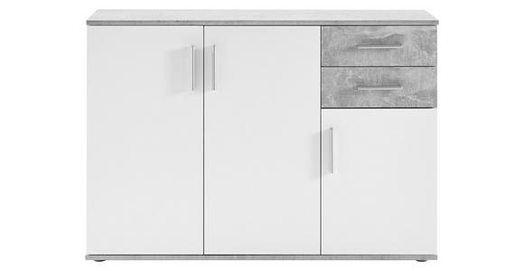 KOMMODE Bobby in 120/82/35 cm - Silberfarben/Weiß, KONVENTIONELL, Holzwerkstoff/Kunststoff (120/82/35cm) - Carryhome