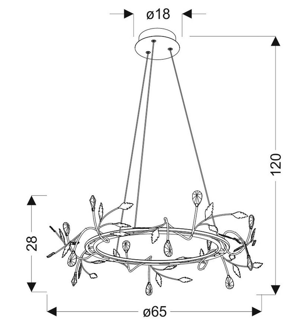 LED-PENDELLAMPA Giaros 65/65/120 cm  - svart, Klassisk, metall (65/65/120cm)