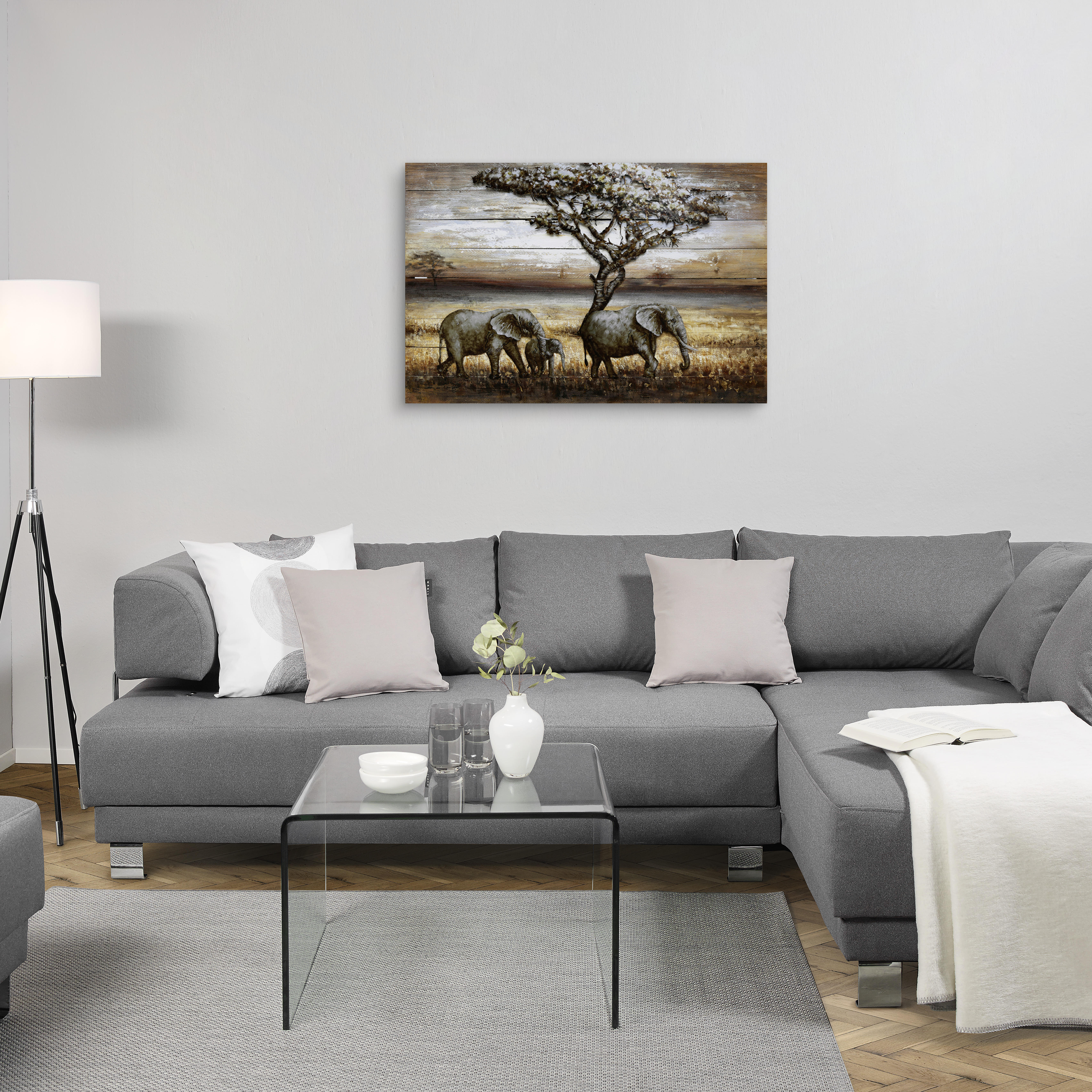 METALLBILD Tiere 120/80 cm  - Multicolor, LIFESTYLE, Holz/Metall (120/80cm) - Monee